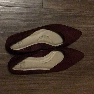 Time and Tru Maroon Flats with Memory Foam